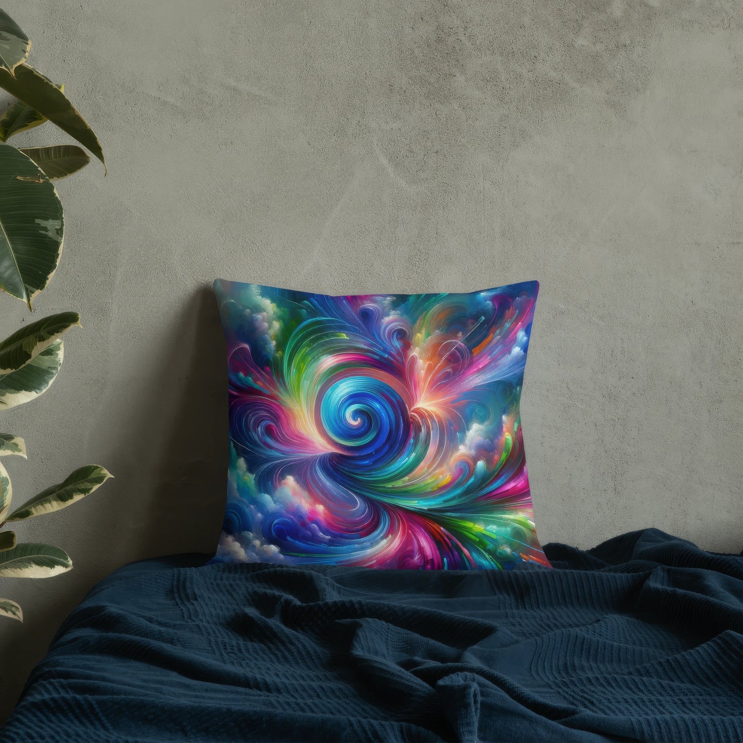 Abstract Art Pillow: Futuristic Fusion