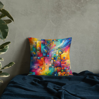 Abstract Art Pillow: Innovation Spectrum