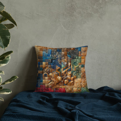 Abstract Art Pillow: Foresight Tapestry