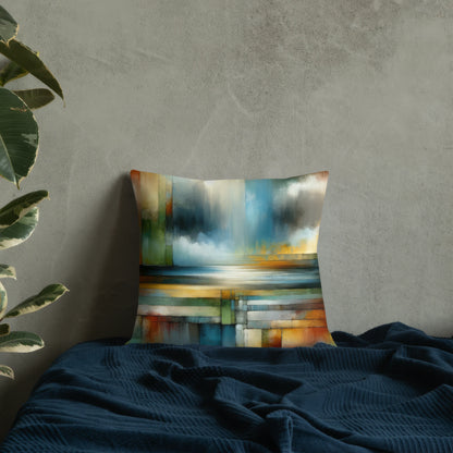 Abstract Art Pillow: Strategic Horizons