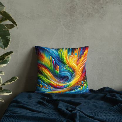 Abstract Art Pillow: Dynamic Resonance