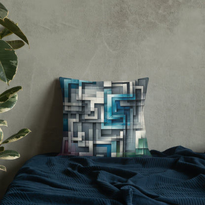 Abstract Art Pillow: Analytical Depth