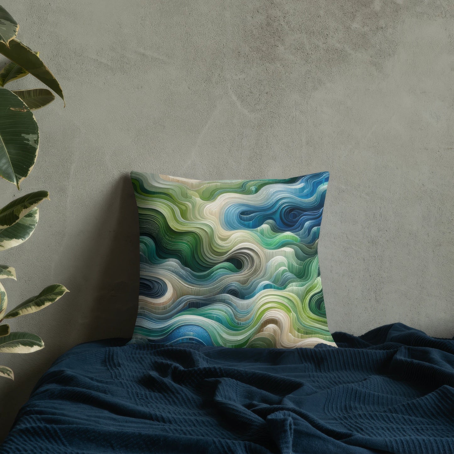 Abstract Art Pillow: Progressive Currents