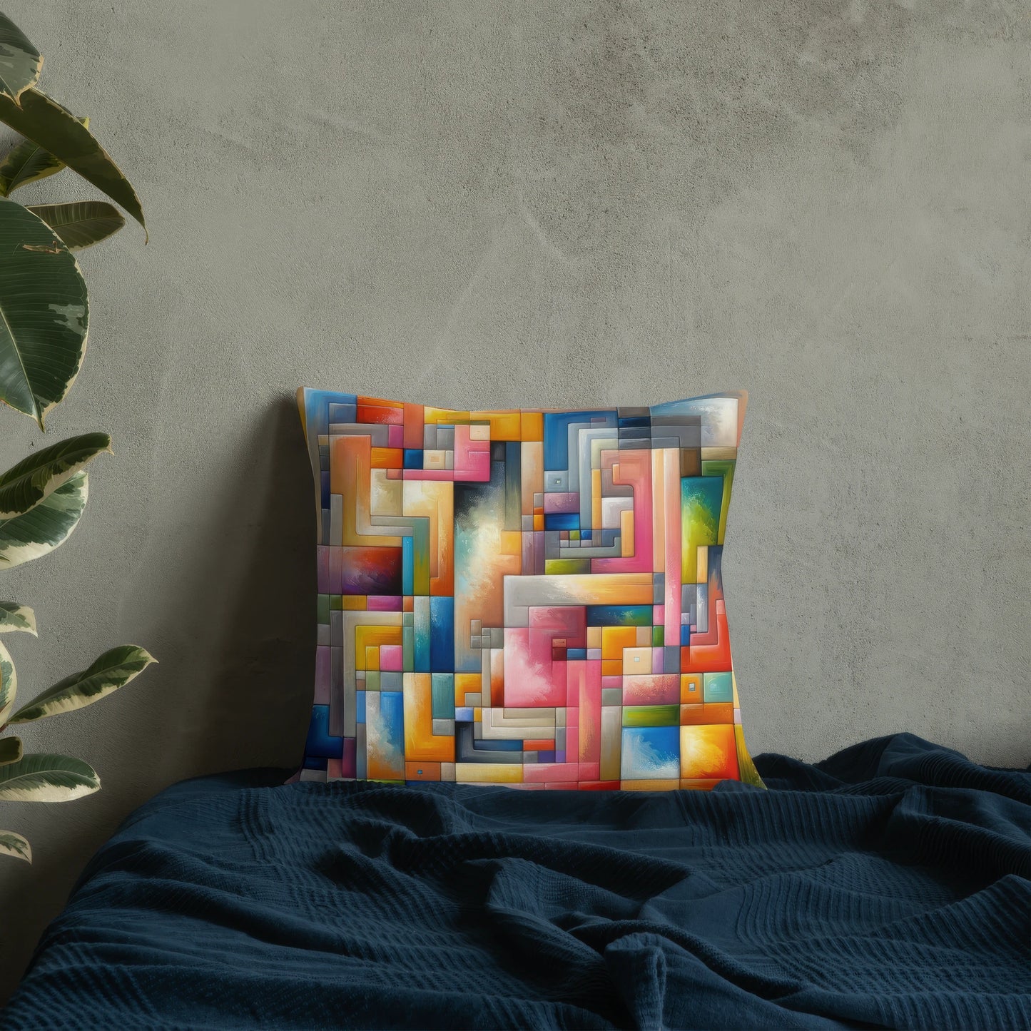 Abstract Art Pillow: Harmony in Diversity