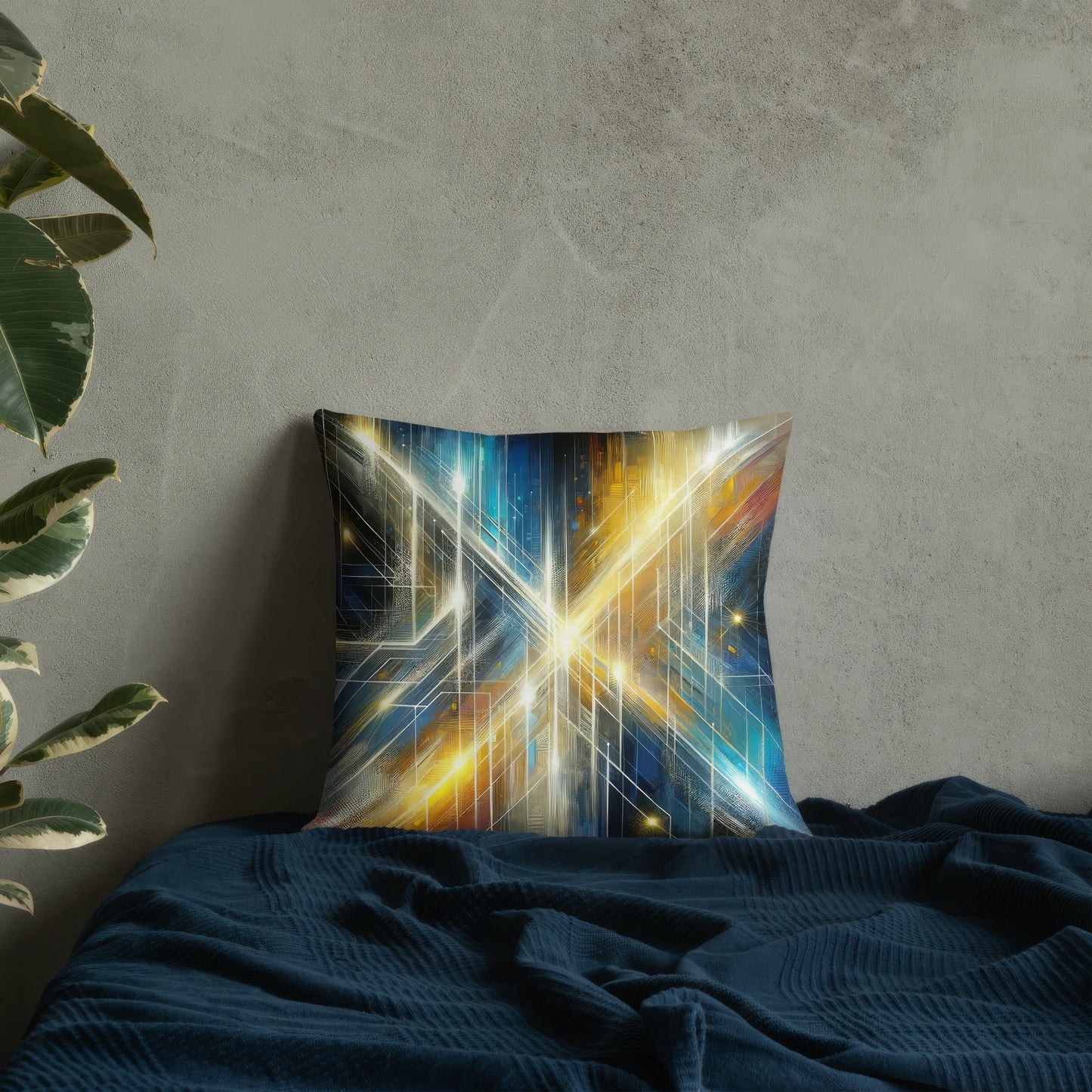 Abstract Art Pillow: Illuminated Pathways