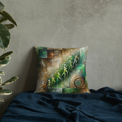 Abstract Art Pillow: Echoes of Evolution