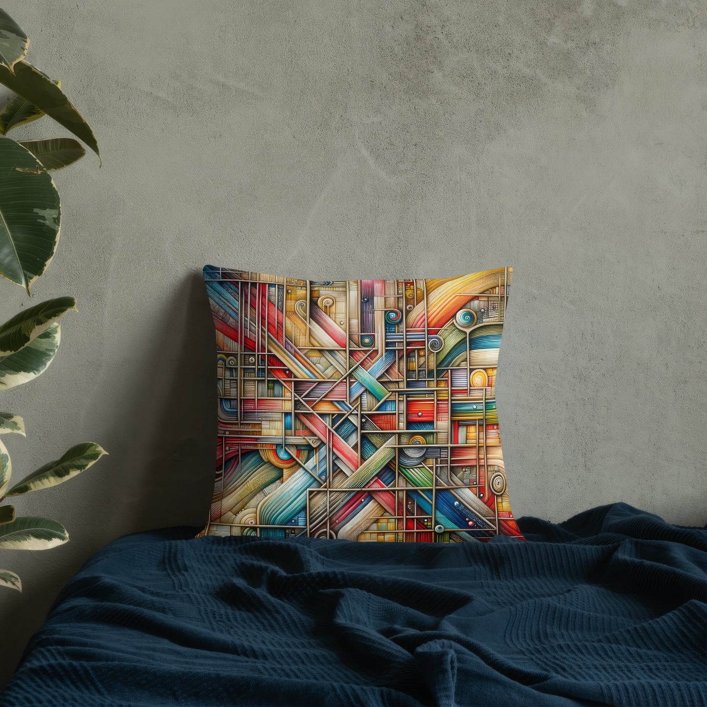 Abstract Art Pillow: The Connected Tapestry