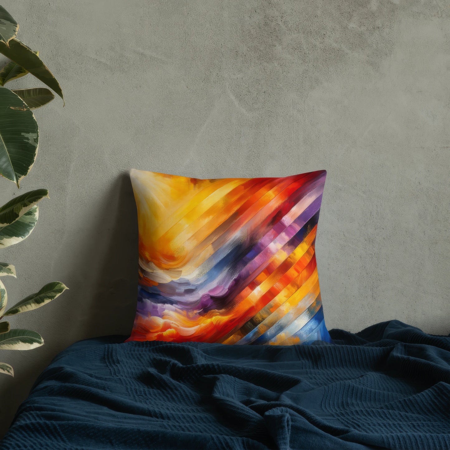 Abstract Art Pillow: Gratitude's Spectrum