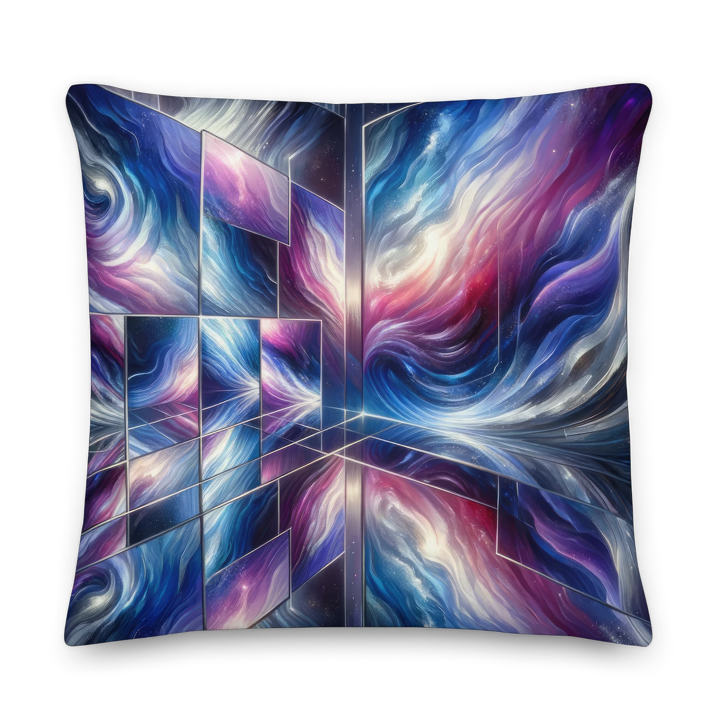 Abstract Art Pillow: Reflective Realms