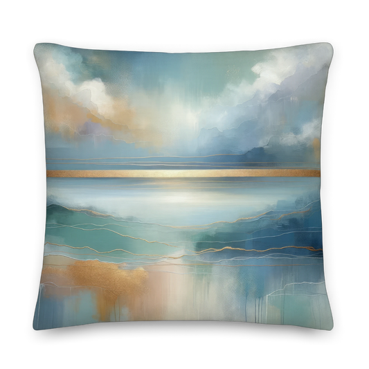 Abstract Art Pillow: Steady Horizons