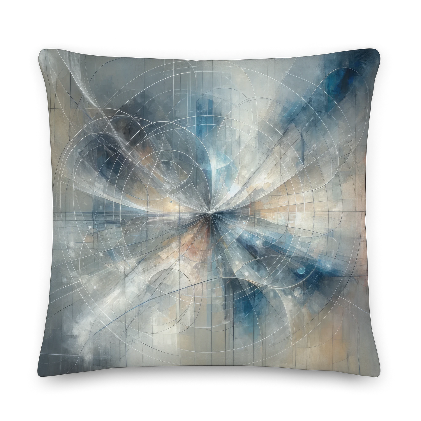 Abstract Art Pillow: Contemplative Convergence