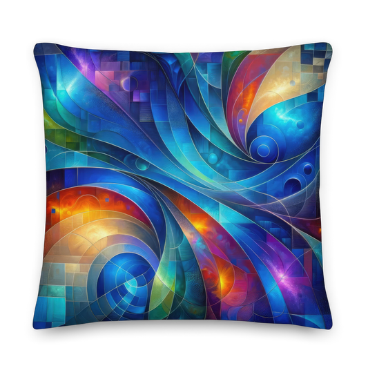 Abstract Art Pillow: Futurescape Tapestry
