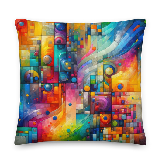 Abstract Art Pillow: Innovation Spectrum