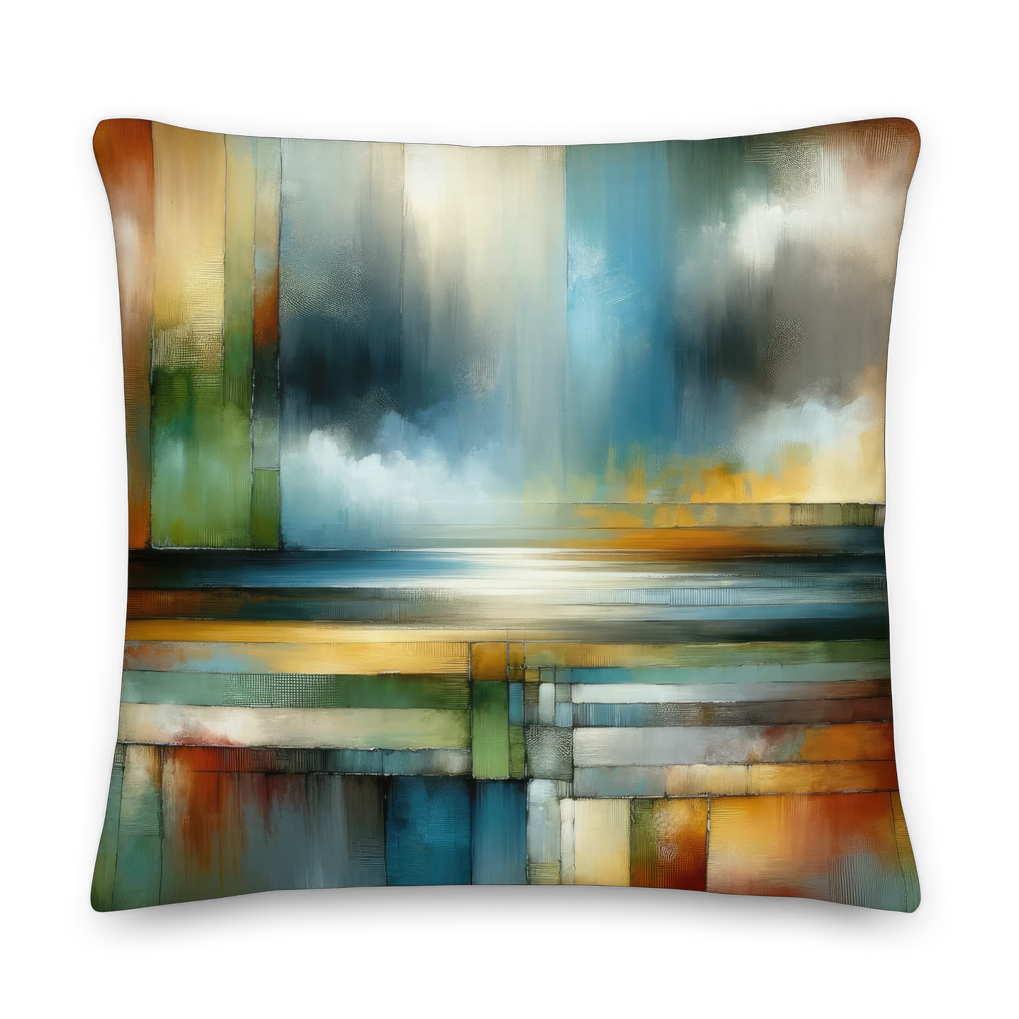 Abstract Art Pillow: Strategic Horizons