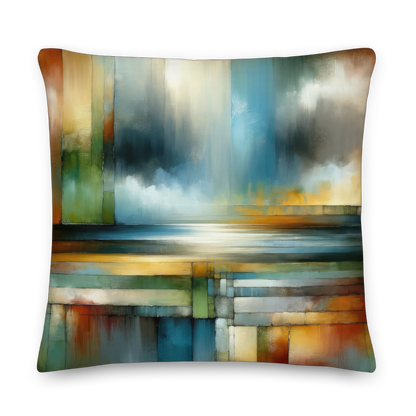 Abstract Art Pillow: Strategic Horizons