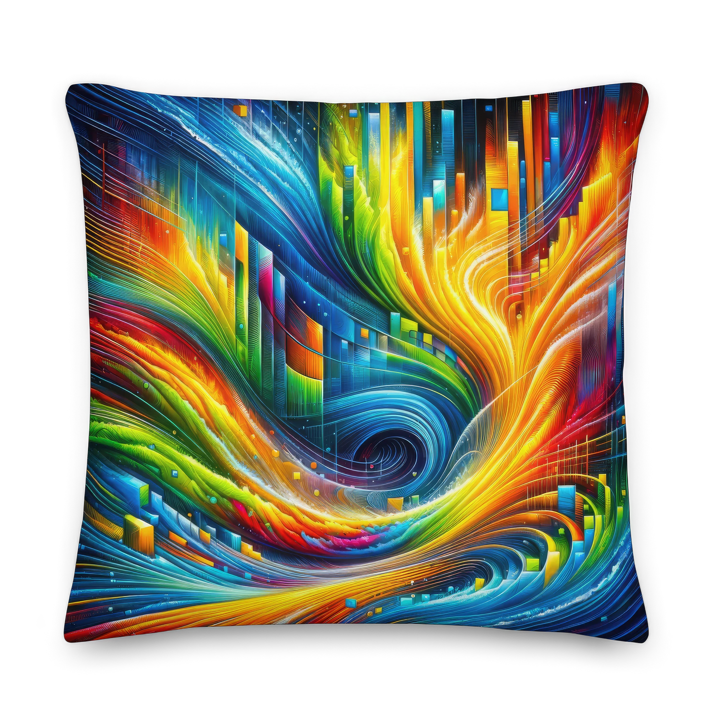 Abstract Art Pillow: Dynamic Resonance