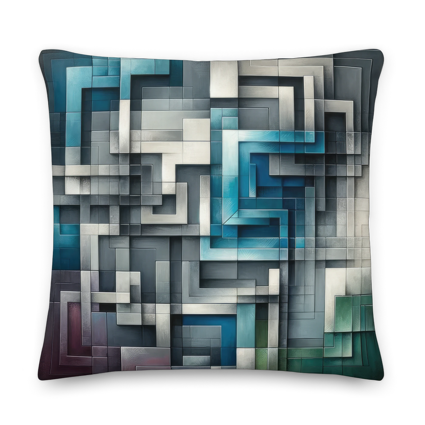 Abstract Art Pillow: Analytical Depth