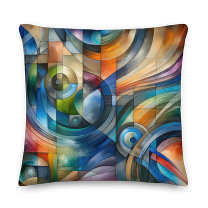 Abstract Art Pillow: Synergy in Motion