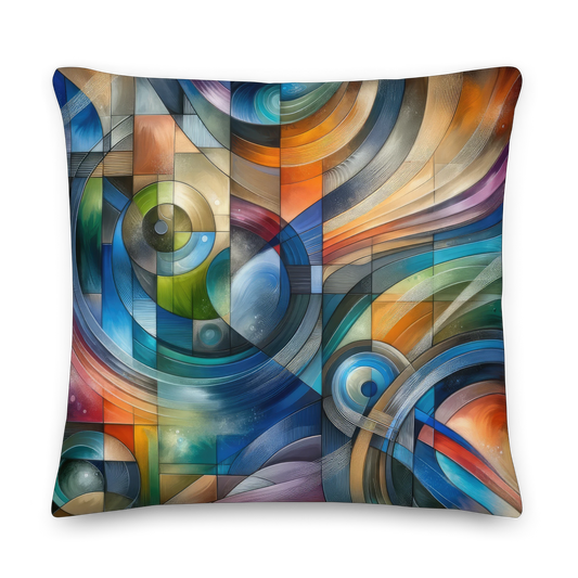 Abstract Art Pillow: Synergy in Motion