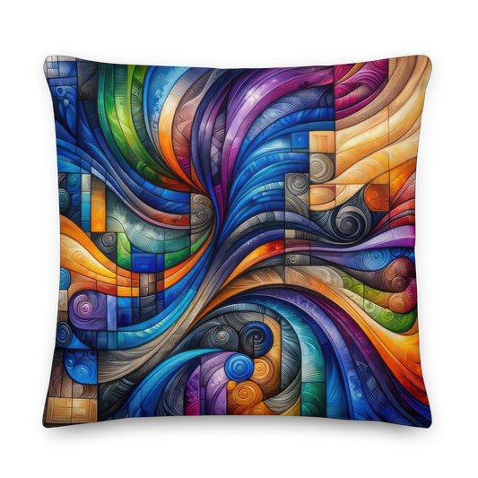 Abstract Art Pillow: Integrative Tapestry