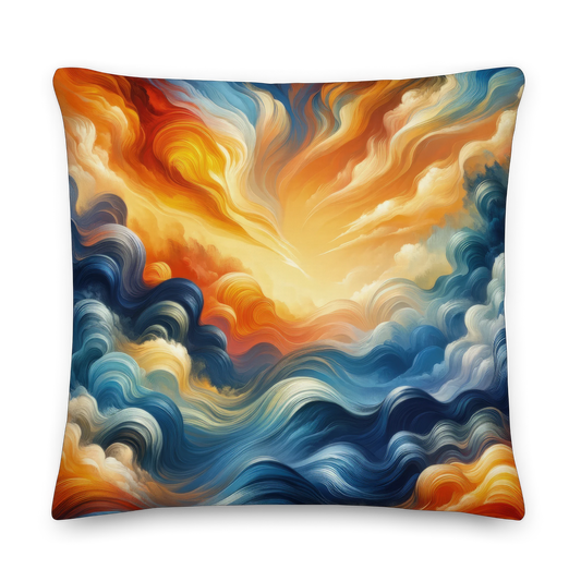 Abstract Art Pillow: Waves of Transformation