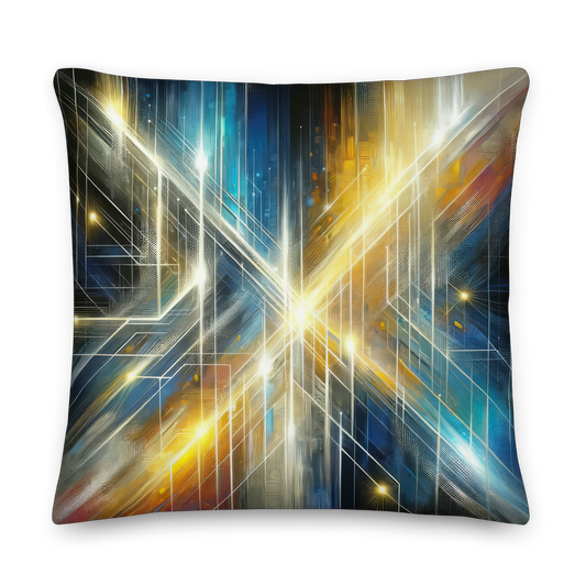 Abstract Art Pillow: Illuminated Pathways