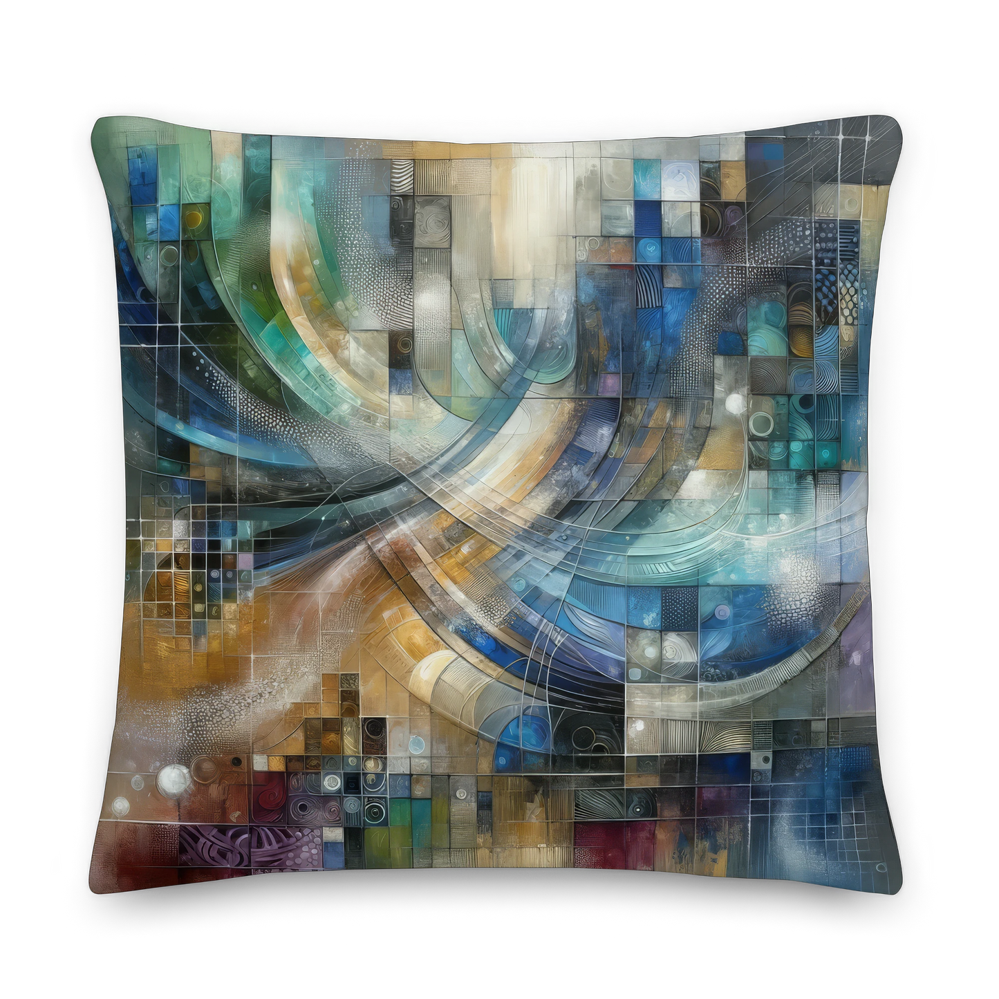 Abstract Art Pillow: Confluence of Insights