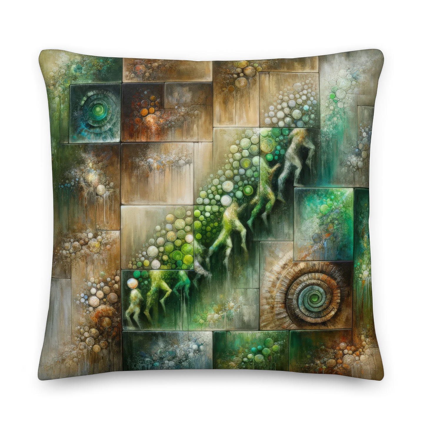 Abstract Art Pillow: Echoes of Evolution