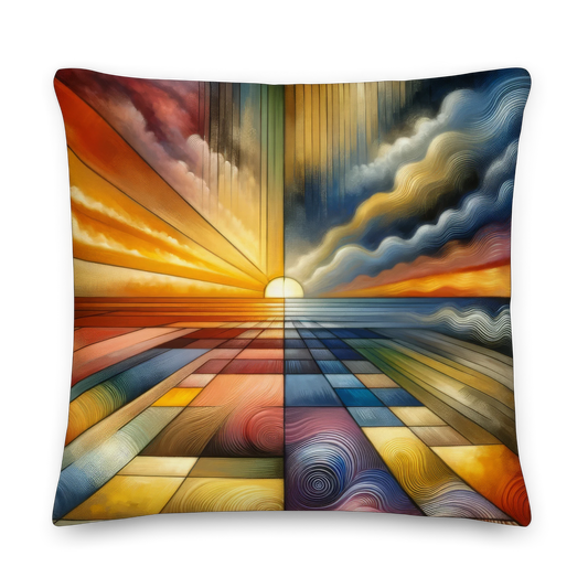 Abstract Art Pillow: Harmony of Horizons