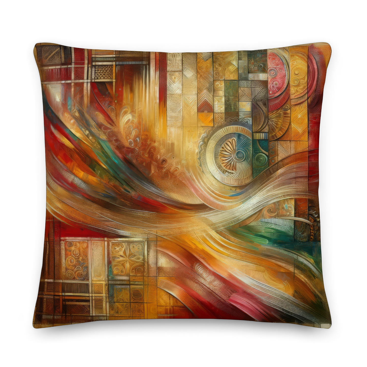 Abstract Art Pillow: Tapestry of Gratitude