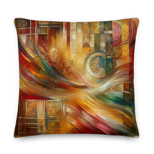 Abstract Art Pillow: Tapestry of Gratitude