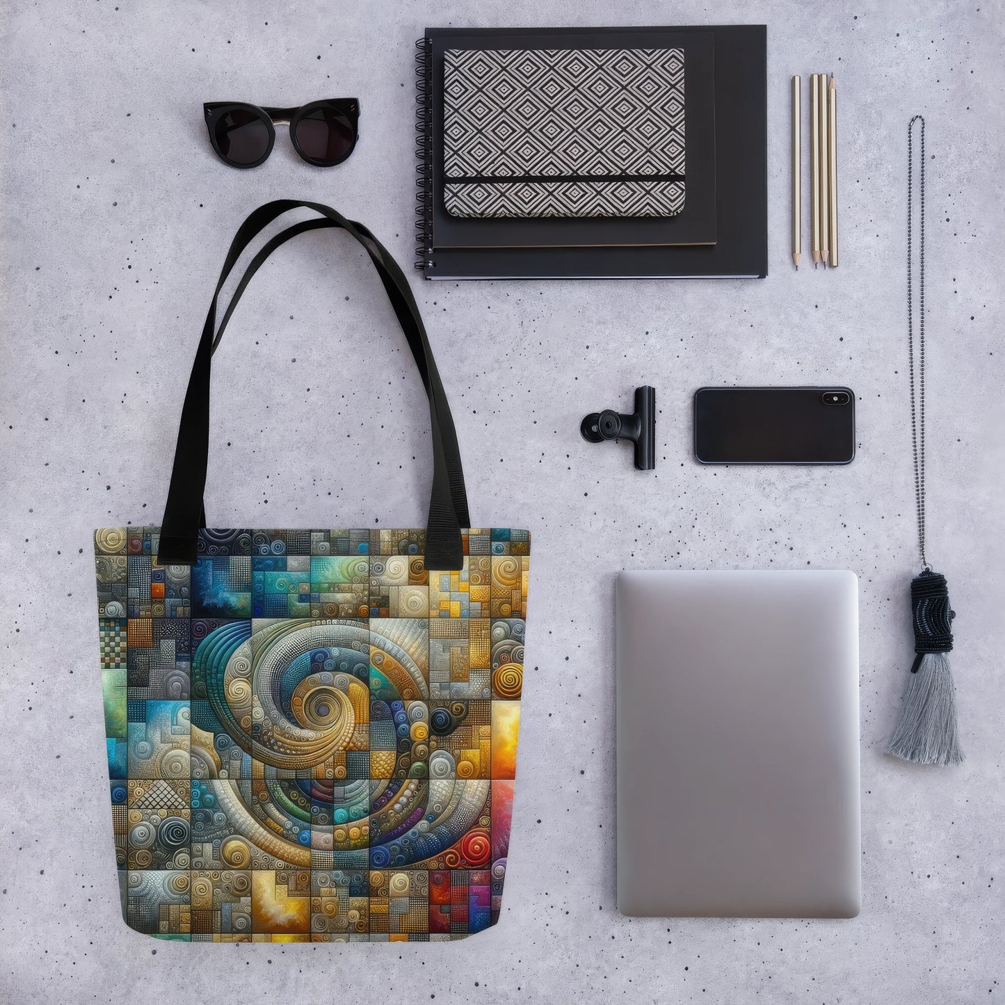 Abstract Art Tote Bag: Methodical Matrix