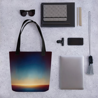 Abstract Art Tote Bag: Pensive Panorama