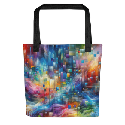 Abstract Art Tote Bag: Data Spectrum Symphony