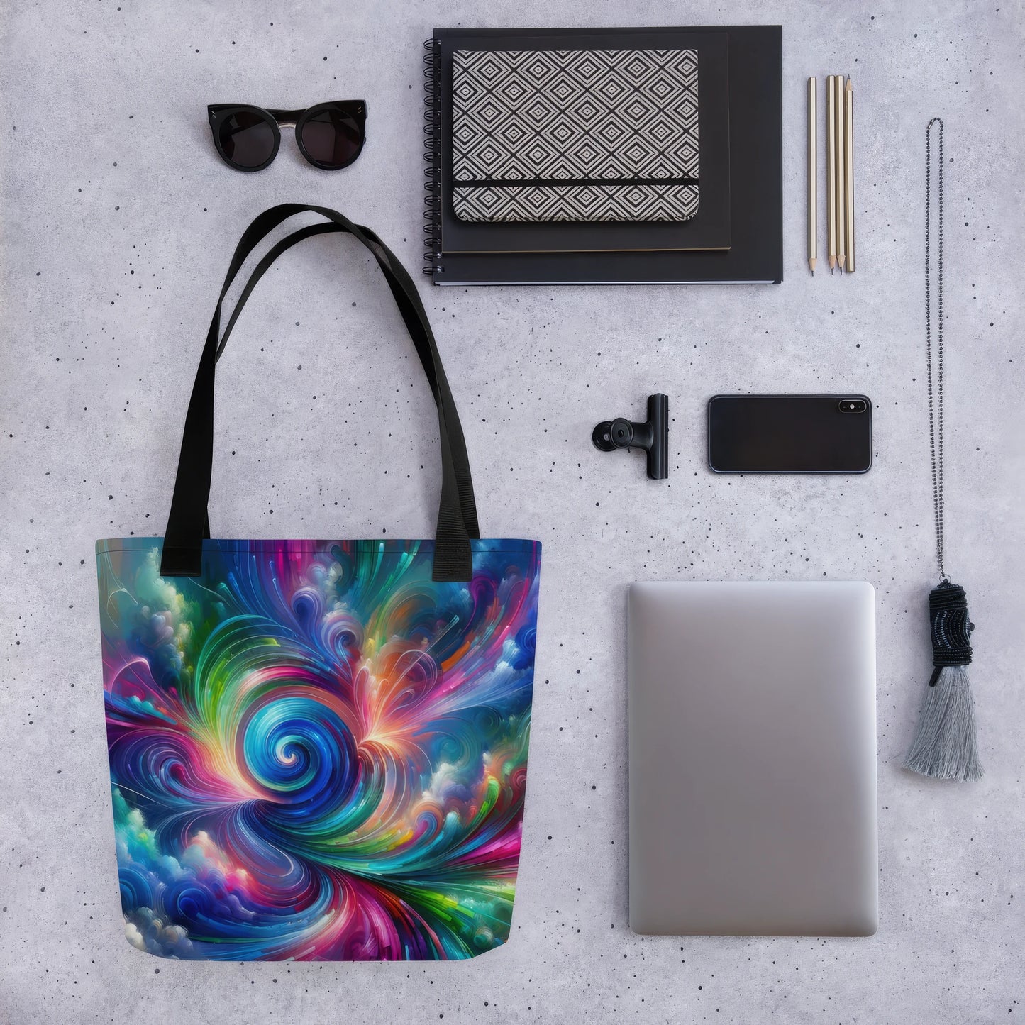 Abstract Art Tote Bag: Futuristic Fusion