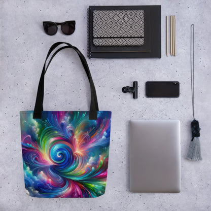 Abstract Art Tote Bag: Futuristic Fusion