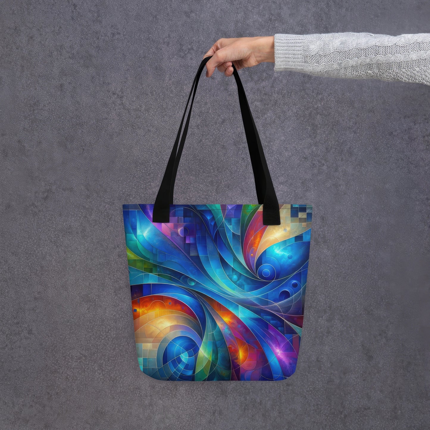 Abstract Art Tote Bag: Futurescape Tapestry