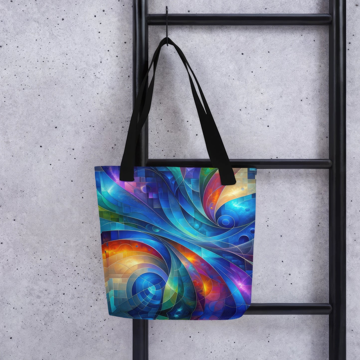 Abstract Art Tote Bag: Futurescape Tapestry