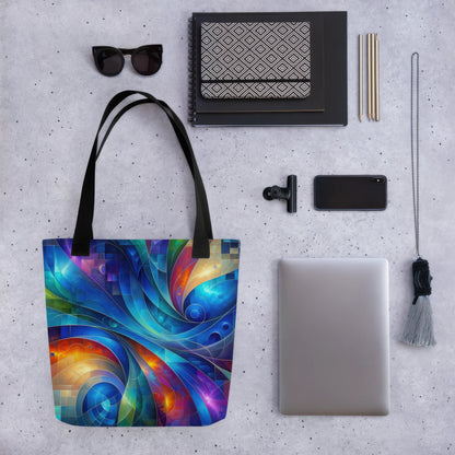 Abstract Art Tote Bag: Futurescape Tapestry