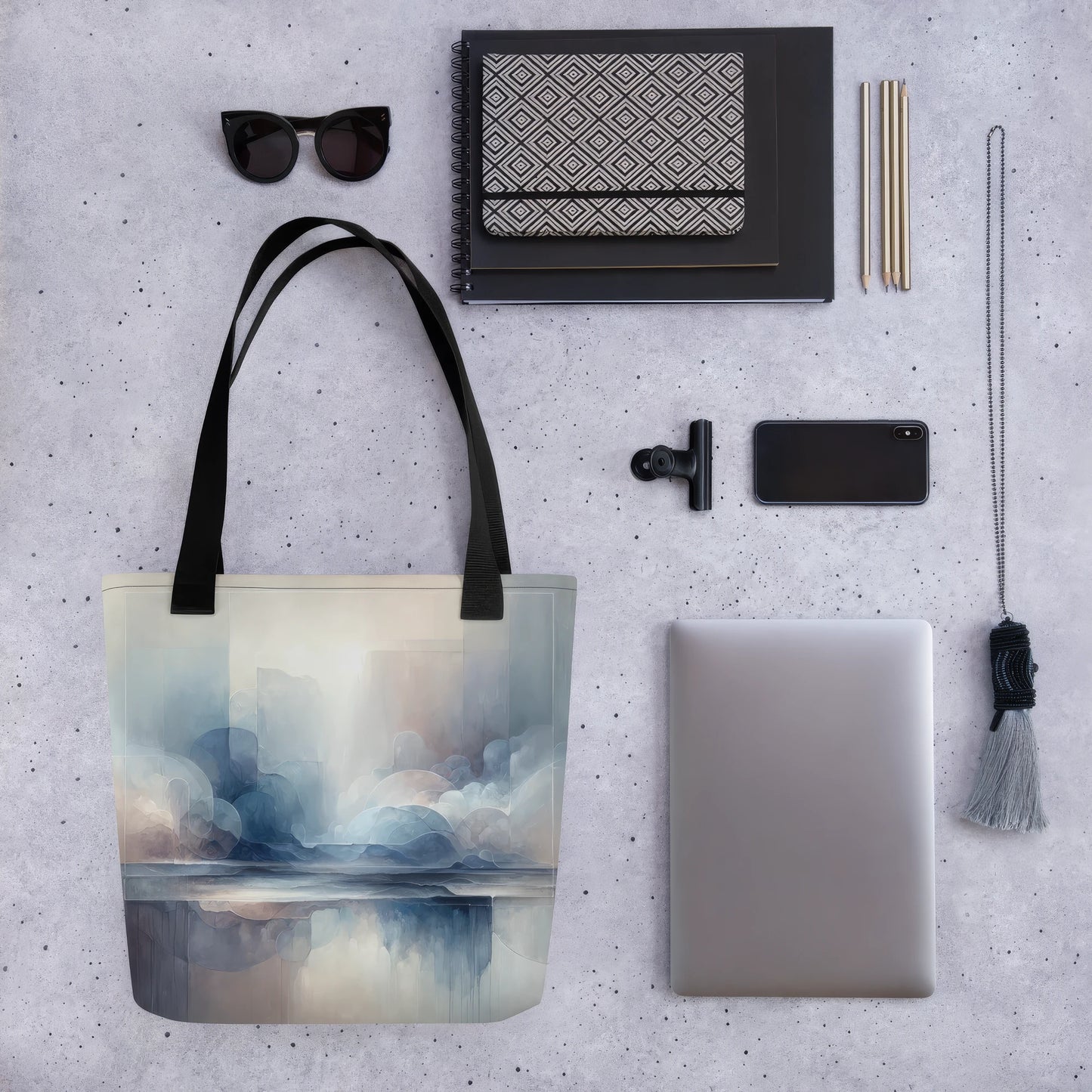 Abstract Art Tote Bag: Reflective Depths