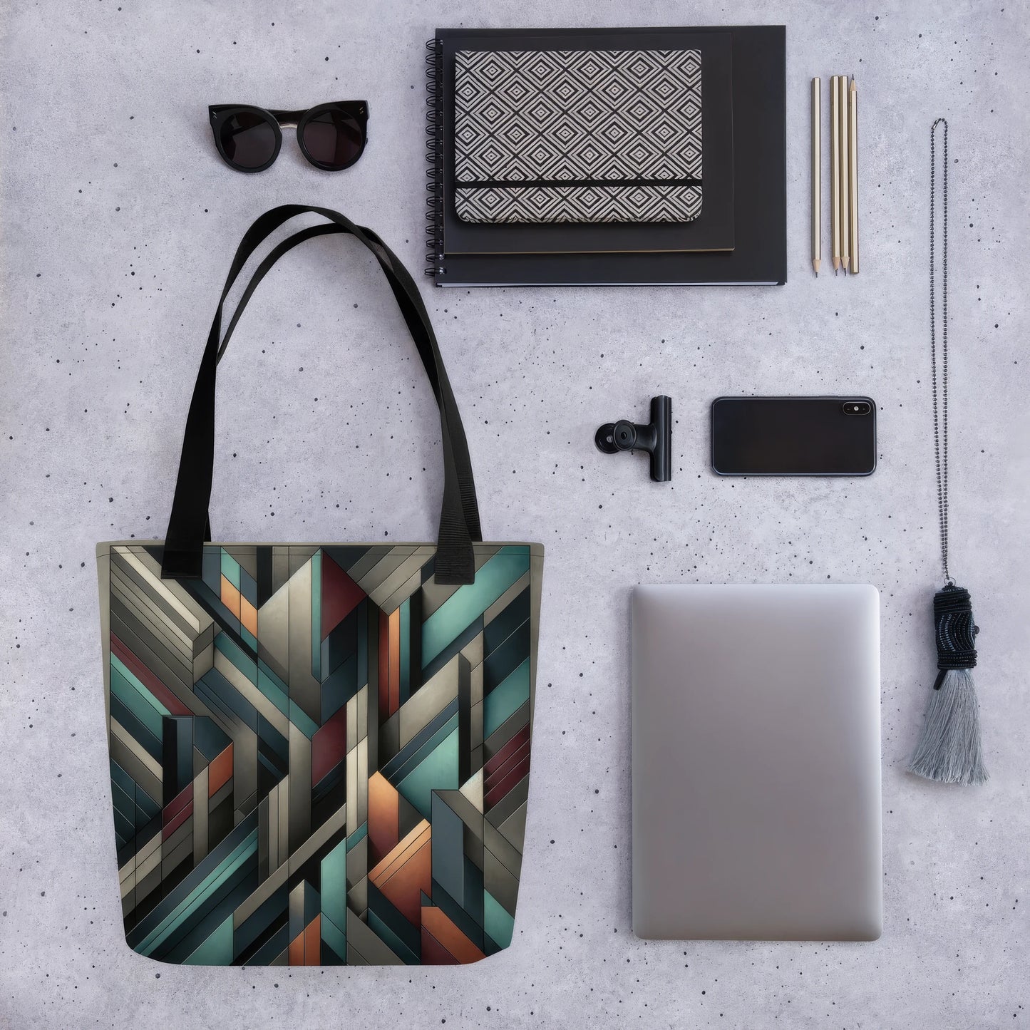 Abstract Art Tote Bag: Strategic Dimensions