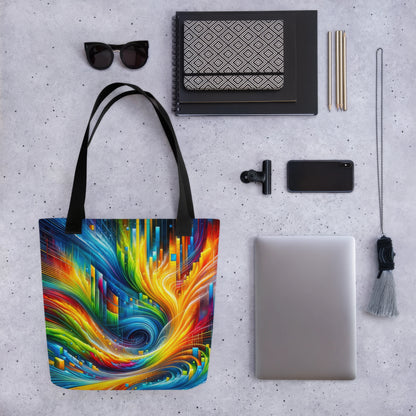 Abstract Art Tote Bag: Dynamic Resonance