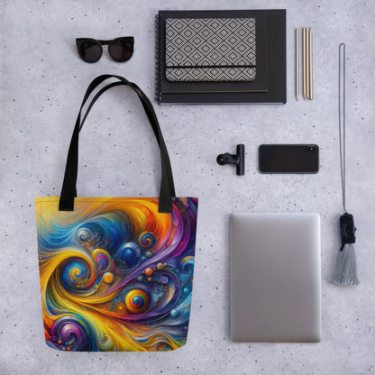 Abstract Art Tote Bag: Curiosity's Canvas