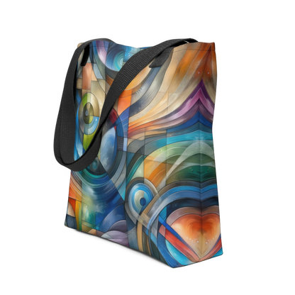 Sac fourre-tout d’art abstrait : synergie en mouvement