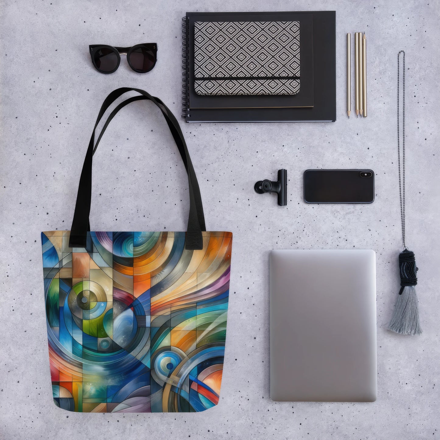 Abstract Art Tote Bag: Synergy in Motion