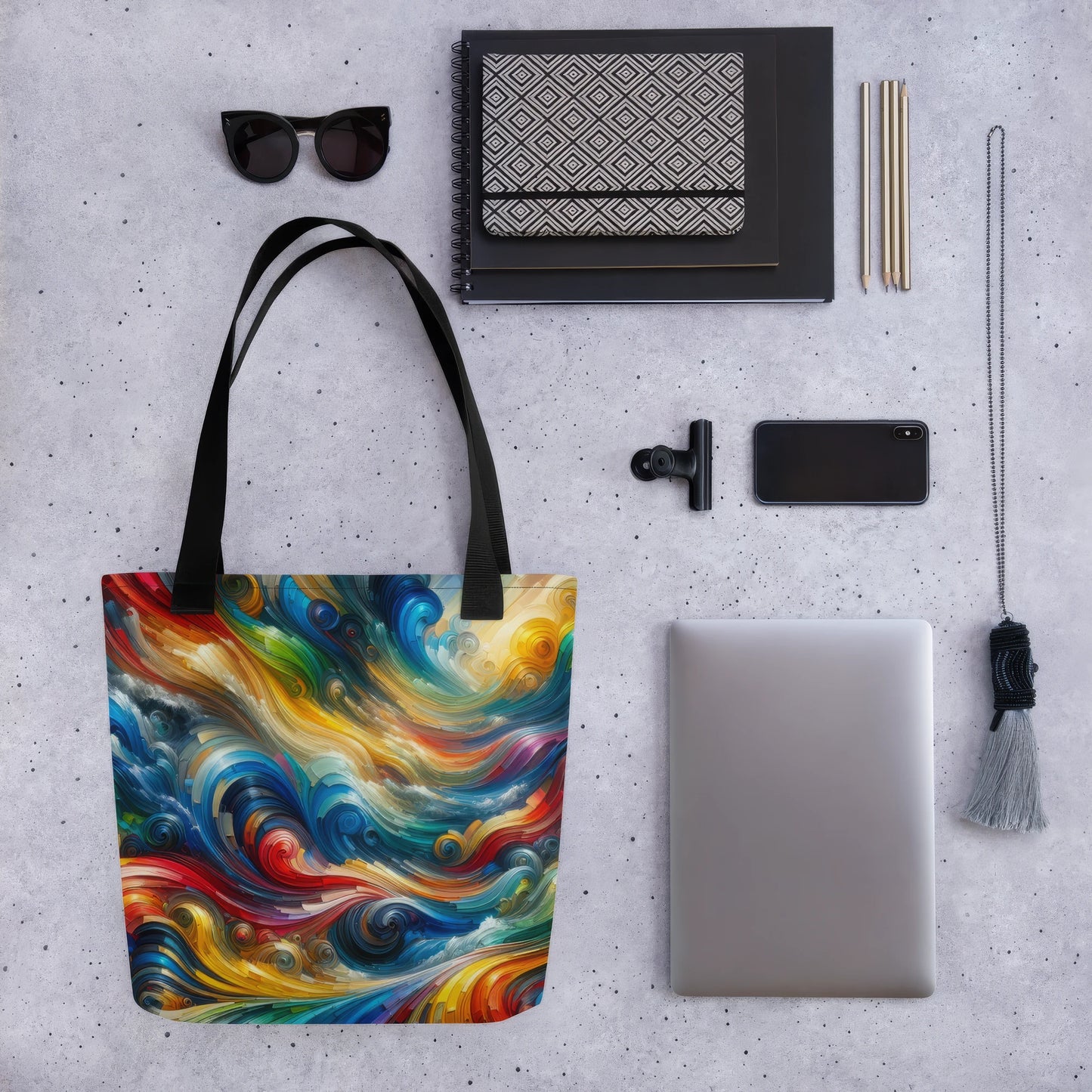 Abstract Art Tote Bag: Creative Currents