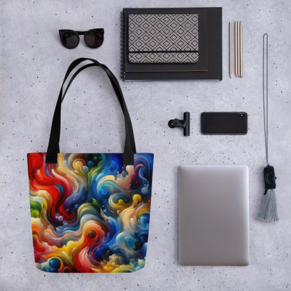 Abstract Art Tote Bag: Dynamic Flux