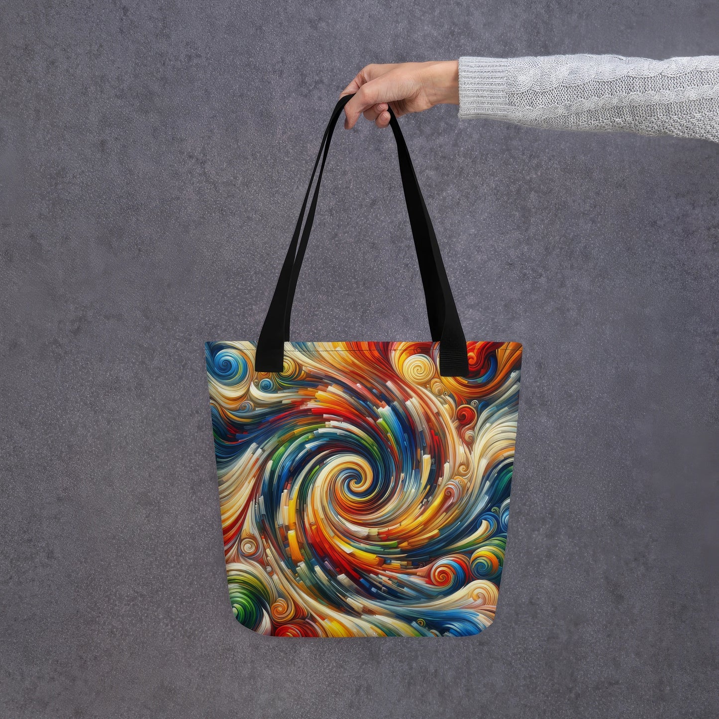 Sac fourre-tout d’art abstrait : Tourbillon dynamique