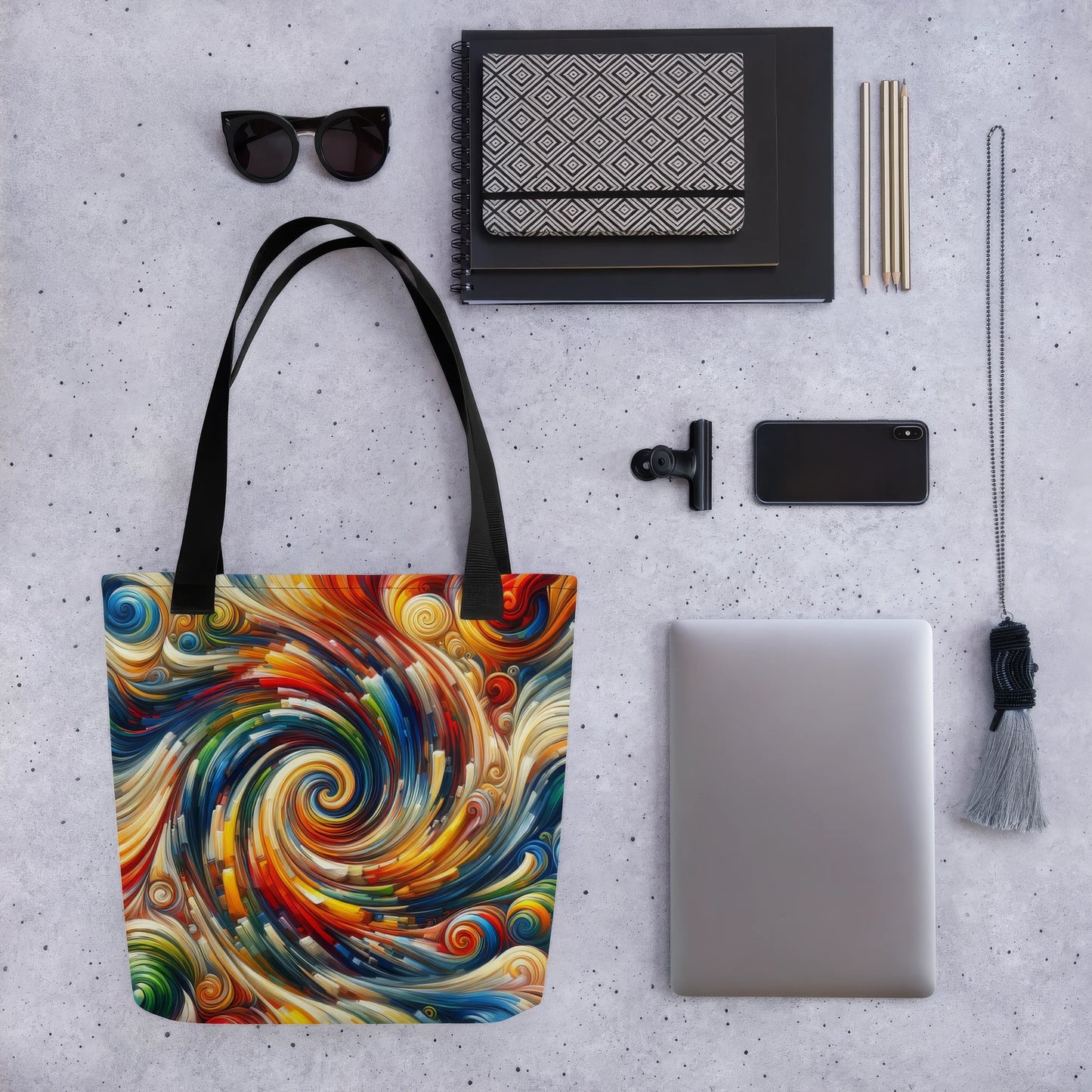 Abstract Art Tote Bag: Dynamic Whirl