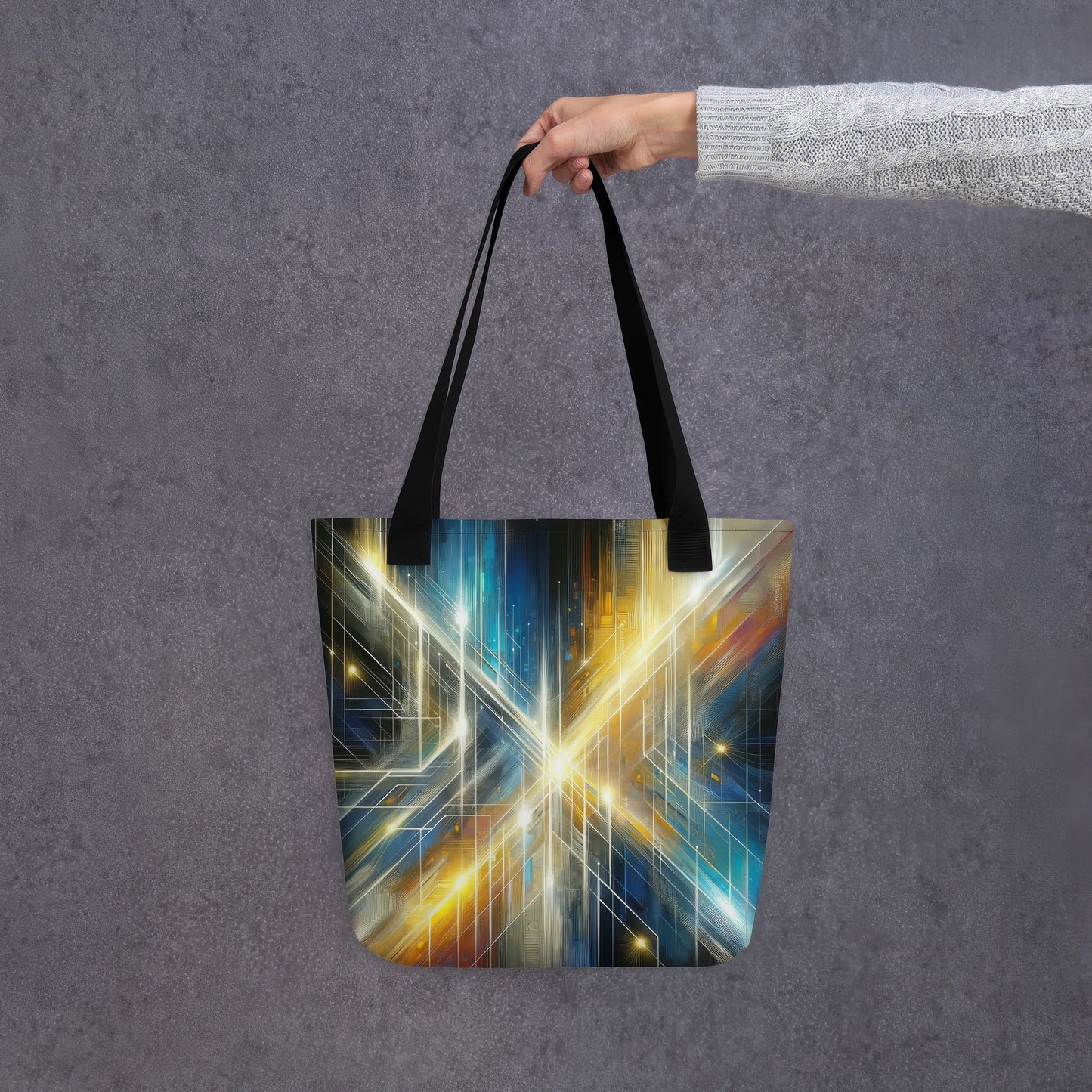 Abstract Art Tote Bag: Illuminated Pathways